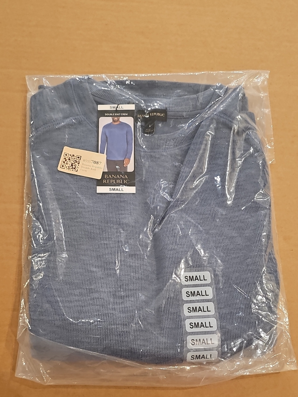 Banana Republic Men's Blue Double Knit Crew Size S